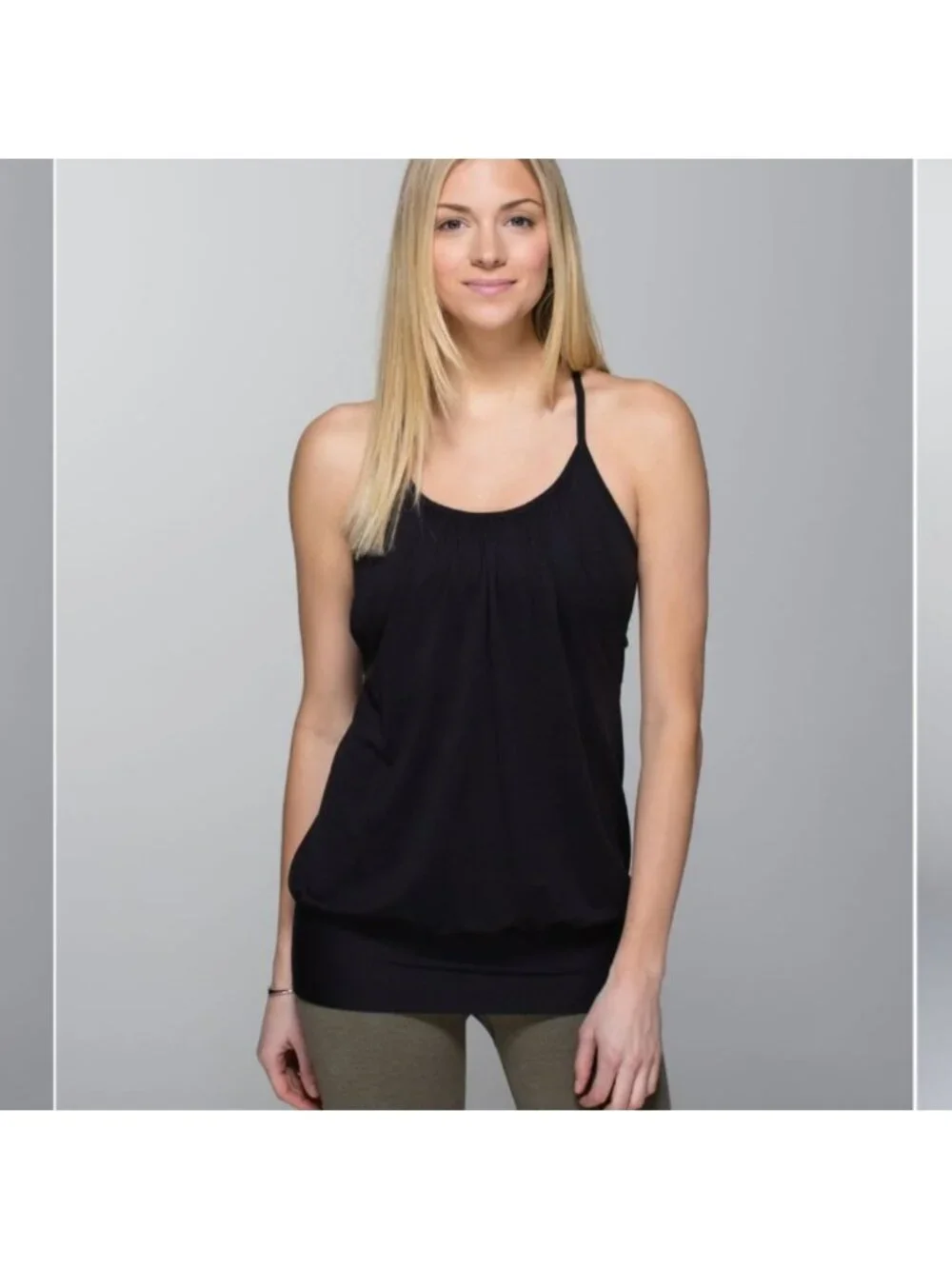 LULULEMON Black / Dark Purple no limits tank